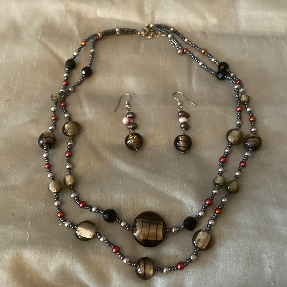 Premier Designs Jewelry - Premier Designs Black & Pewter Necklace & Earrings Set.. NWT.. never been worn..